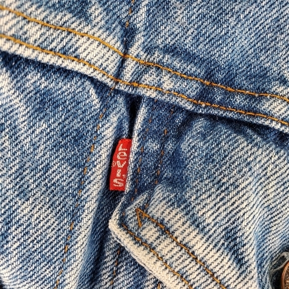 VTG Levis Trucker Denim Jacket Wmn 18 M Blue Jean Bomber USA Made 70506 0217 - Picture 9 of 16